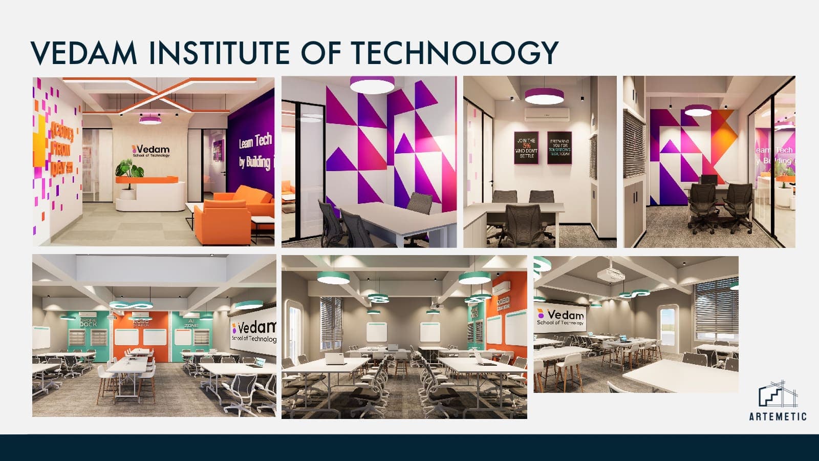 Design for Vedam Institute of Technology — a 7,500 sqft alternative-education campus inside Sushant University, Gurgaon, by Artemetic
